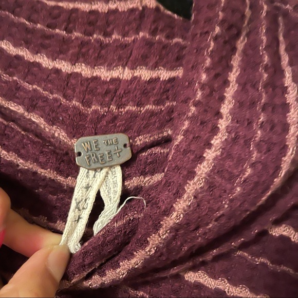 FREE PEOPLE Kristina Striped Thermal Cowl Neck Top - Picture 4 of 4